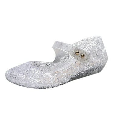 Girls Kids Sandals Jelly Shoes Princess Elsa Cosplay Fancy Dress Up Wedding Size
